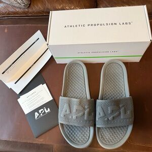 APL Women's Big Logo TechLoom Slides in Cosmic Gray | Women’s size 10